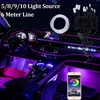 Acessórios de decoração de luzes de néon para interior de carro universal RGB Ambient Led Strip Lights com aplicativo controlado para Tesla Model 3 BMW Benz Atmosphere Foot Lamp