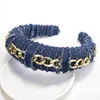 Kvinnor Wide Jean Fabric Hårband Smycken 9 stilar Mode Creative Sponge Denim Headband Hair Hoop Headwear för tjejer