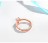 100% 925 Sterling Silver Ring Heart Clear CZ White/Yellow/Rose Gold Color for Women Engagement Wedding Jewelry Gift