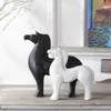 Decorative Objects & Figurines White Black Ceramic Horse War Home Decor Crafts Room Decoration Ornament Porcelain Animal Decorations