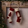 2022 Chaussettes décoratives de Noël tricotées pendentif laine bonbon-cadeau-sac Terry 3D ornements d'arbre de Noël en trois dimensions