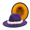 Vintage Klassieke Wolvilt Jazz Fedora Hoeden Grote Rand Cloche Cowboy Panama voor Dames Heren Zwart Rood Trilby Derby Bowler Top Hat6766288
