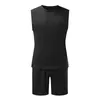 2021 Mens Sets Summer 2-Pieces Sleeveless Tank Tops Shorts Pants Set Fitness Sports Breathable Beach Sexy Charm Crop Top Cotton Y0831