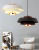 Nordic Style Pendent Lamp Post Modern Enkel Restaurang Bar Creative Light LED Lampor och Lanterns Iron Candelier Svart Vit