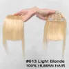 Naturlig Human 3 Clips 3D Blunt Cut Overhead Bangs Clip In Hair Extensions Non-Remy 2,5 "x4.5" 613 # 1b # 2 Brown