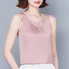 Summer White Blouse Women Tops Sleeveless Shirts O-neck Chiffon Shirt s Blusas D340 210426