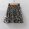 2021 Zomer Nieuwe Koreaanse versie Kleine verse golfpunt chiffon rok hoge taille dunne geplooide veiligheid rok broek x0428