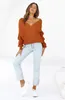 Stickad mysig pullovers tröja Kvinna Casual Oversized Vintage Soft Autumn Winter Loose Jumper 210427