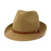 Wide Brim Hats Solid Straw Hat Women Summer Sun England Panama Top Men Children Beach Outdoor Paternity Jazz