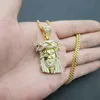 Hip Hop Bling Gold Color Stainless Steel JESUS PIECE Pendants Necklace For Men Rapper Jewelry Drop Pendant Necklaces