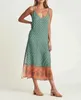 Bohemian strappy long col en V Imprimé floral BOHO Dress Summer Holiday Femme Side Slit Spaghetti Strap Robes Sling Vestidos 210429