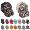 52 Style Party Kapelusze Ponytail Hatswashed Mesh Back Leopard Hollow Messy Sun Baseball Cap Trucker Kapelusz Letnie Czapki na świąteczny