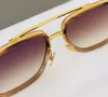 Klassiska fyrkantiga solglasögon 2030 Titanium Gold Grey Blue Gradient Lenses Sonnenbrille Unisex Fashion Sun Glasses Occhiali da Sole Fi9437793
