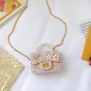 子供ミニハンドバッグトート2021かわいい花のクロスボディバッグ子供のための小さなコインポーチの女の子財布真珠パーティー財布ギフト