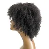 Синтетический вьющий парик естественный афро -кинкис парики короткие кудрявые женщины парики с челками для чернокожих женщин мод ежедневно используют факторов