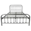 US stock Metal Bed Frame Full Size with Vintage Headboard and Footboard,Solid Sturdy Steel Slat Support Mattress Foundation/Black and a55