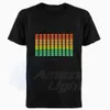 Geluid Actieve Equalizer El T-shirt Licht op naar beneden LED T knipperende muziek geactiveerd T-210716