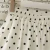 Zomer casual chiffon print dot-print rok vrouwelijke hoge taille midi a-line rok dames zwart witte rode lange rokken streetwear 210619