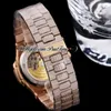 2021 TWF 5719 Cal A324 Automatic Mens Watch 18K Rose Gold Paved Diamonds D-Blue Texture Dial Iced Out Diamond Bracelet Super Edition Jewelry Watches Puretime A01