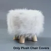 Housses de chaise en tissu peluche pouf couverture repose-pieds laine artificielle doux en peau de mouton repose-pieds protecteur Po accessoires RRD12422