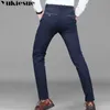 Fashion Mens Casual Pants Högkvalitativ Varumärkesarbete Man Kläder Business Bomull Formell Byxor Män Plus Storlek 210608