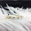 Lab نمت الماس 0.7CTW Baguette Moissanite Band Band الصلبة 14K الذهب الأصفر DF لون ممتاز