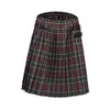 Hommes Kilt Traditionnel Plaid Ceinture Plissée Bilatérale Chaîne Marron Gothique Punk Écossais Tartan Pantalon Jupes H1206