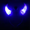 Led Rave Toy Devil Horn Light Up Headband Blinkande-Horn Halloween Julparty Decor Glitter Headwear 4674 Q2