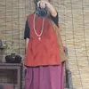 ジョニー教徒の女性ヴィンテージジャカードベストコートパッチワーク色秋のノースリーブ中国風の服女性ベスト210521
