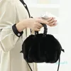 Shoulder Bags Korean Casual Retro Pleated Handbag ins Fashion Plush One-shoulder Female Bag Net Red Foreign Air Cute Messenger