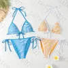 Baddräkter för kvinnor Hela bokstaven Bikini Designers Dam Baddräkt Bikinis Hög midja Baddräkt dam Två färger