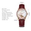 vrouw automatische mechanische horloge luxe horloges hartvormige wijzerplaat holle dames strass lederen band sport polshorloge