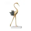 Modern light luxury crystal copper crane animal decoration Home accessories Living room soft TV cabinet wine 211108