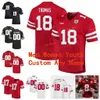 NCAA College Jerseys Nebraska Cornhuskers 17 Andrew Bunch 18 Matt Masker 2 Adrian Martinez 21 Prins Amukamara Anpassad fotbollsstygn