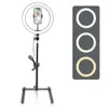 26CM Photographie Éclairage Led Selfie Table Stand avec 26cm Anneau De Lumière De Bureau Pour La Diffusion En Direct Overhead Shooting