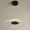 Nordic Electrodeless Gradation Télécommande Lustre Moderne Simple Salon Chambre Allée Décor Feuille De Lotus Designer Lampe Suspension Lampes