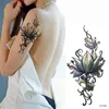 1 lot groothandel schoonheid body sexy tatoeages volledige arm tattootemporary sticker flash kunst zwarte bloem roos voor vrouwen en meisje