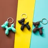 10 pièces/lot 5 couleurs en caoutchouc souple PVC stéréo porte-clés beau cadeau bricolage pendentif voiture intérieur Style coréen ballon chien dessin animé porte-clés porte-clés