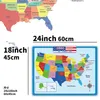 60*45cm America Map Wall Stickers Children Geography Learning Early Childhood Education Poster Walls Chart Classroom KKB7062