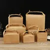 Retro Standing Up Kraft Paper Packing Bag Kraft Cardboard för ris te matlagringspaket påsar grossist LX4460