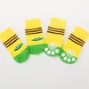 4 pcs/lot Warm Cat Puppy Dog Apparel Shoes Soft Pets Knits Socks Cute Cartoon Anti Slip Skid Socks Small Large Dogs Breathable Pet Paw Protector Products HY0275