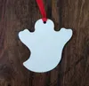 Pendentif par sublimation vierge, ornements de Noël, impression par transfert à chaud, ornement en métal, décor d'arbre de Noël avec corde de suspension rouge pour les vacances SN2861