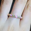 Kleurrijke neon open ring voor vrouwen, emaille druipende olie zirkoon vingerring engagement trouwring x0715