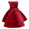 Trendy Bloem Decor Ruffled Bowknot Mouwloze Party Jurk Kid Girl Elegant Cheongsam Kostuumjurk 210528