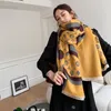 Womens Scarf Autumn and Winter 2021 High-Profile Figure Cashmere-like Warm Korean Fashion All-Match Double-Sided Shawl182c