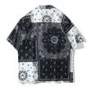 Mens Paisley Bandana Shirts Korte mouw Button Down Floral Print Heren T-shirts