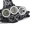 powerful 8000 Lumens top rated HeadLamps lights High Power Headlamp with 2pcs 18650 Battery USB Charger 5 LED t6 Headlights outdoor emergency Camping Hike Headlamps
