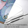 Makeup Palette Clear Acrylic Nail Stamping Plates Polish Gel Mixing Spatula Foundation Eyeshadow Stainless Steel Rod Manicure For Women Lady