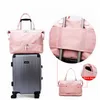 Pink Women Sport Bags For Gym Duffel Luggage Shouder Bag Sport Fitness Bag Yoga Waterproof Large Gym Bags With Shoe Compartment Q0705