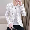 Plaid Blazers Men Slim Fit Business Casual Suit Jacket Korean Wedding Social Office Dress Coat Streetwear Costume Homme 211120